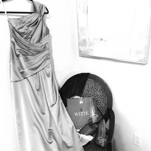 NWT Davids Bridal one shoulder long gown!